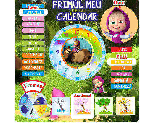 Primul meu calendar "Mașa și Ursul"