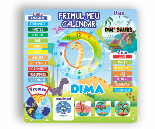 Primul meu calendar "Dinozauri"