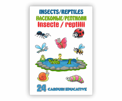 Cartonașe educative Insecte și reptile image 1