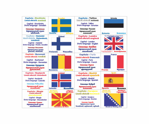 Cartonașe educative Steagurile țărilor din Europa image 5